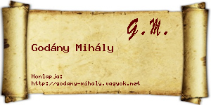 Godány Mihály névjegykártya