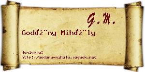 Godány Mihály névjegykártya